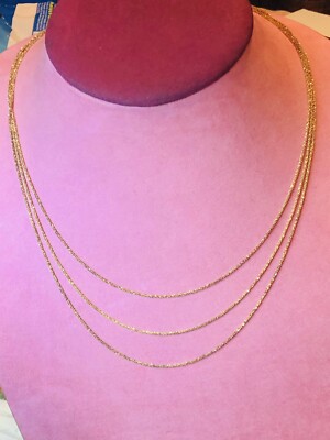 Vintage Damen Gold über 0,925 Sterlingsilber 3 Stränge Halskette 8,7 g - 18  - 19,5 