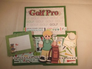 GOLF PRO  3D PAPER PIECING  SCRAPBOOK PAGE MAT SET