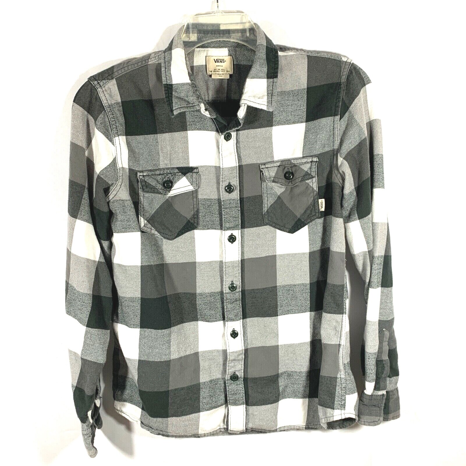 Vans Off The Wall Mens Button Down Long Sleeve Shirt Cotton
