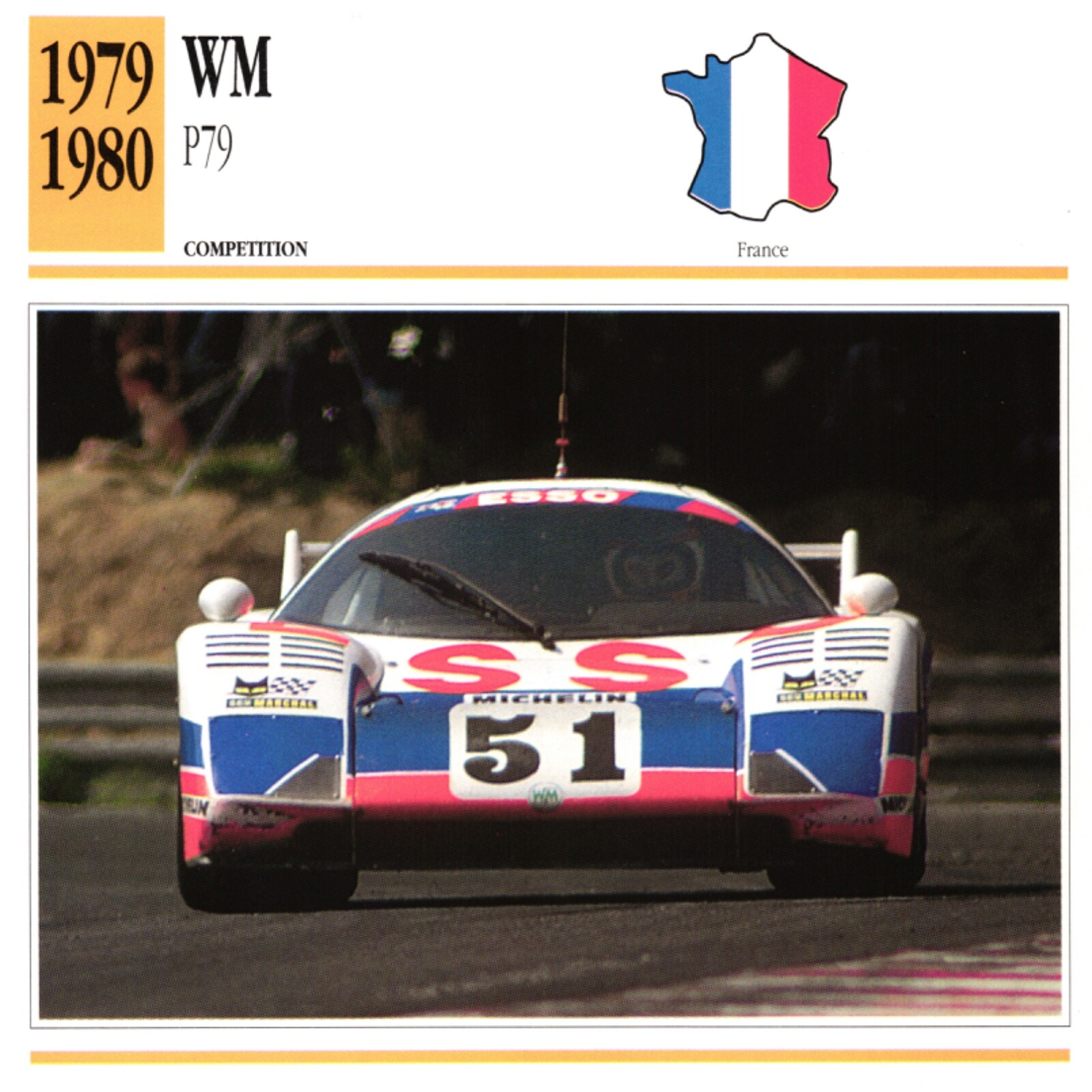 Vintage WM P79 Racing Car Collectors Club Card Classic Cars  