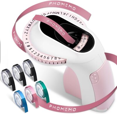 Phomemo E975 3D Embossing Label Maker with 6 Tapes 3/8'' for Dymo Omega Xpress