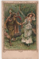Vintage Colour Postcard Florizel & Perdita Shakespeare Ser. No 45 B C W Faulkner