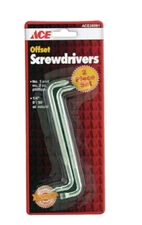 ACE 2 Piece Offset Screwdriver Set 20591 Alloy Steel Heat Treated Tools #1 #2 