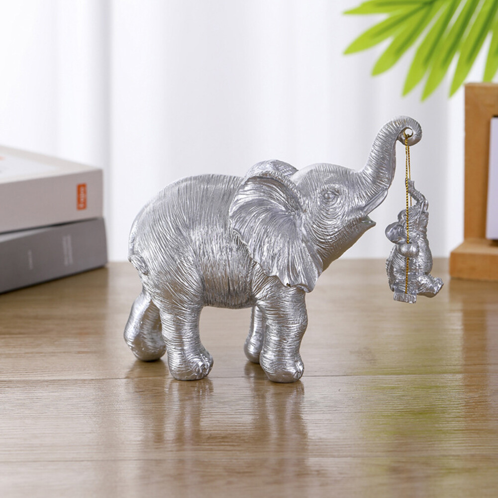 Gold/Silver Lucky Elephants Ornament Brings Good Luck for Home Living Room Decor eBay