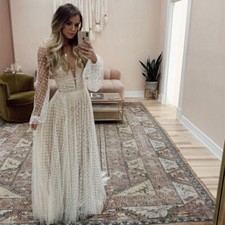 New Womens Fashion Polka Dot Long Party Cocktail Perspective Sexy Mesh Dress