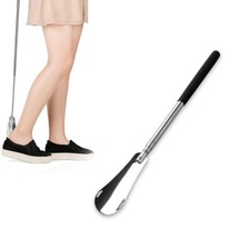 1Pc Retractable Extra Long Handle Shoe Horns 25" Handled Metal Shoehorn Horn
