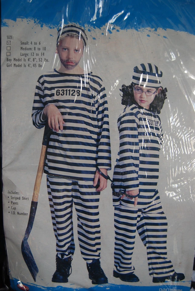 Disfraz de Halloween Jailbird Prisionero Niño Unisex Divertido Mundo F5357 Foto 4 de 4