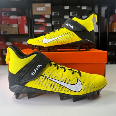 Nike Alpha Menace Pro‎ 2 Mid Yellow Black Football Cleat Size 14 New AQ3209-701 Nike Alpha Menace Pro 2 Mid Opti Yellow Black Cleats AQ3209  main image 4