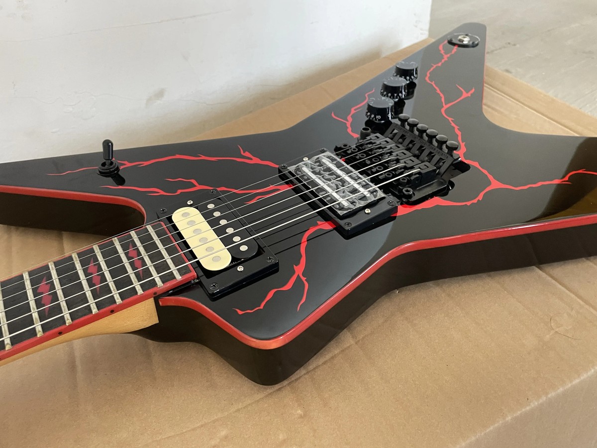 Foundler Electric Custom エレキギター(G73) Factory Customized Electric Guitar with Black Panel Red