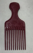 Vintage Goody Red Hair Pick Textured Plastic Handle Lift Comb 6.5"