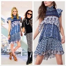 4 - NWT $548 DVF Diane von Furstenberg MATILDA Floral Silk Tiered Ruffle Dress