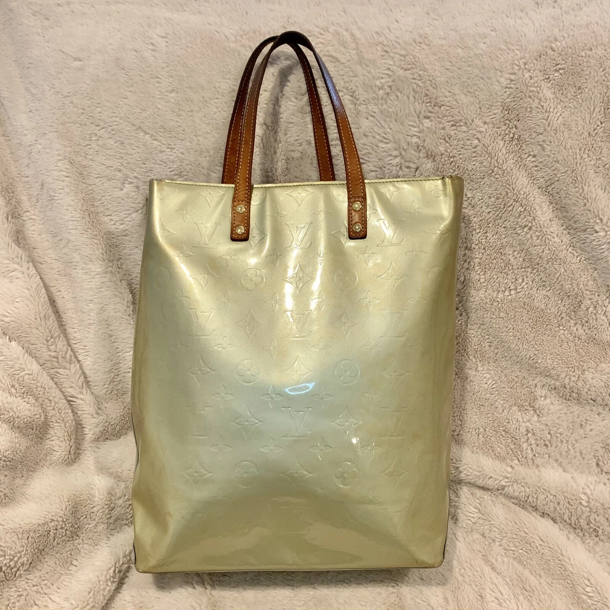 Vintage Louis Vuitton Green Vernis Monogram Tote Bag