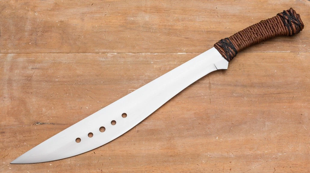 FIF HANDMADE D2 STEEL FULL TANG JUNGLE WILD SURVIVAL MACHETE BOWIE WITH SHEATH