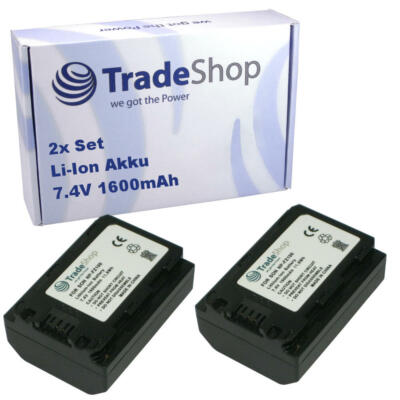 2x Li-Ion Akku 7,4V 1700mAh für Sony Alpha 9 (ILCE-9) A9 A9S 9S A9R 9R