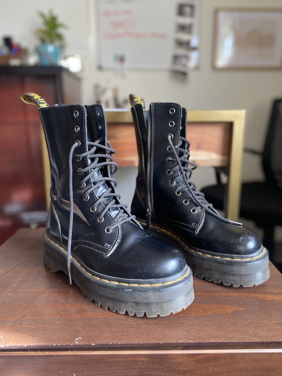 Leather Halbschuhe Schwarz WeiÃƒÂŸ Jadon Platform Martens 15265001