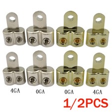 1/2 Pcs 0/4 Gauge Screw Wire Butt Ring Terminal Connectors Car Audio Wire Power