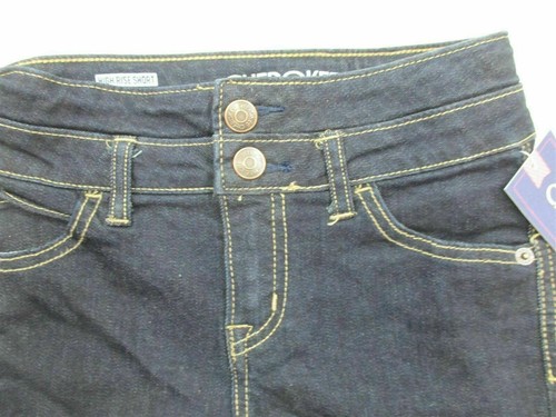 new CHEROKEE Girls Youth Size M Cotton High Rise Dark Wash Jean Shorts - Picture 2 of 7
