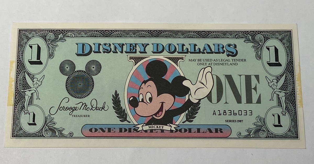 その他 Disney Dollars 1987 First Day Issue 1987 DISNEY DOLLAR $1 - Mickey - SERIES 