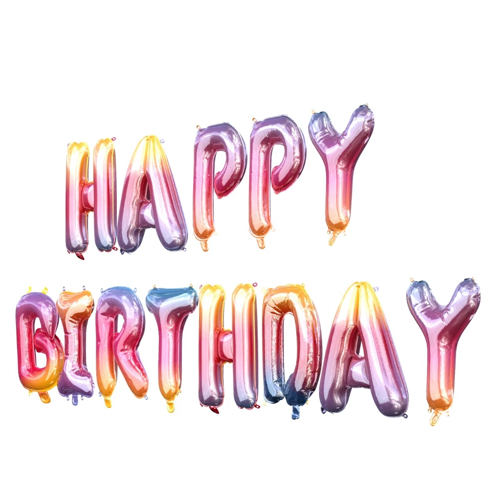 Happy Birthday Balloons Foil Letter Balloon Banner Bunting Party Self Inflating - Image 2 of 4