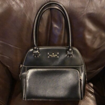 KATE SPADE Black Leather and Gold Zipper Hand Bag | eBay display picture 2