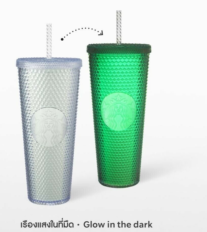 STARBUCKS TUMBLER Bling Glow in the Dark Cold Cup Halloween 