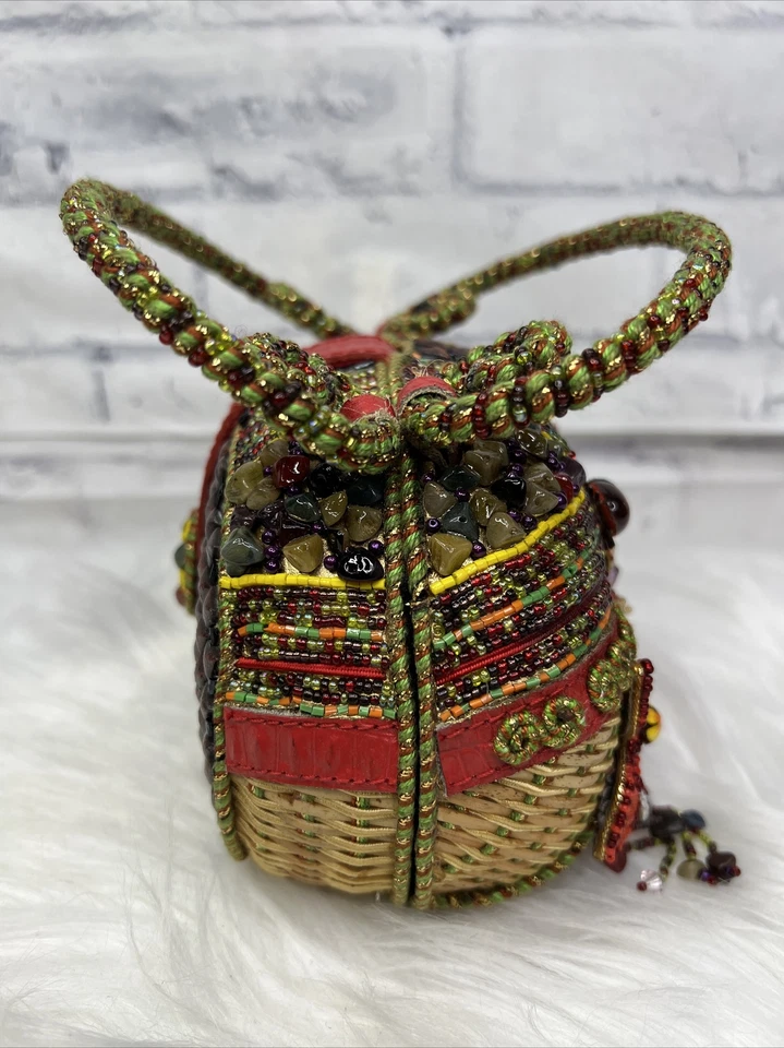 Bolso de Mano Joya Mary Frances De Colección Con Cuentas - Raro Patrón Ladybug *Numerado* Foto 4 de 4