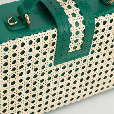 NEW Mehry Mu Fey Box Leather & Rattan Bag Emerald Green | eBay NEW Mehry Mu Fey Box Leather & Rattan Bag Emerald Green | eBay