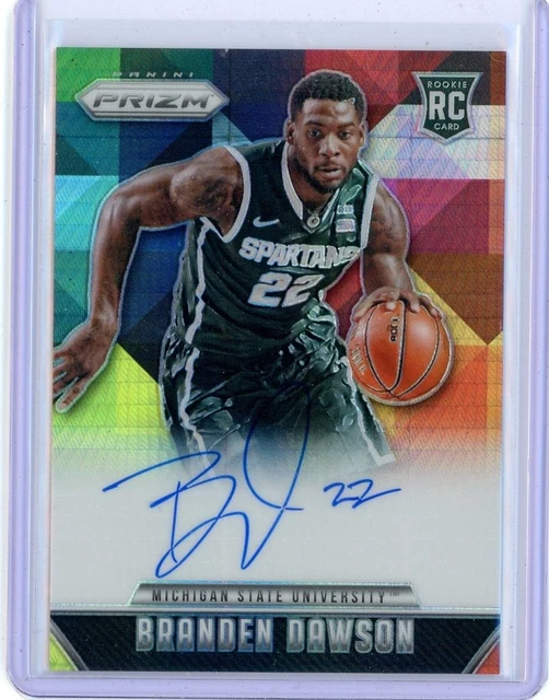 2015-16 Panini Prizm Draft Picks BRANDEN DAWSON Rookie Auto SSP /10 - Spartans