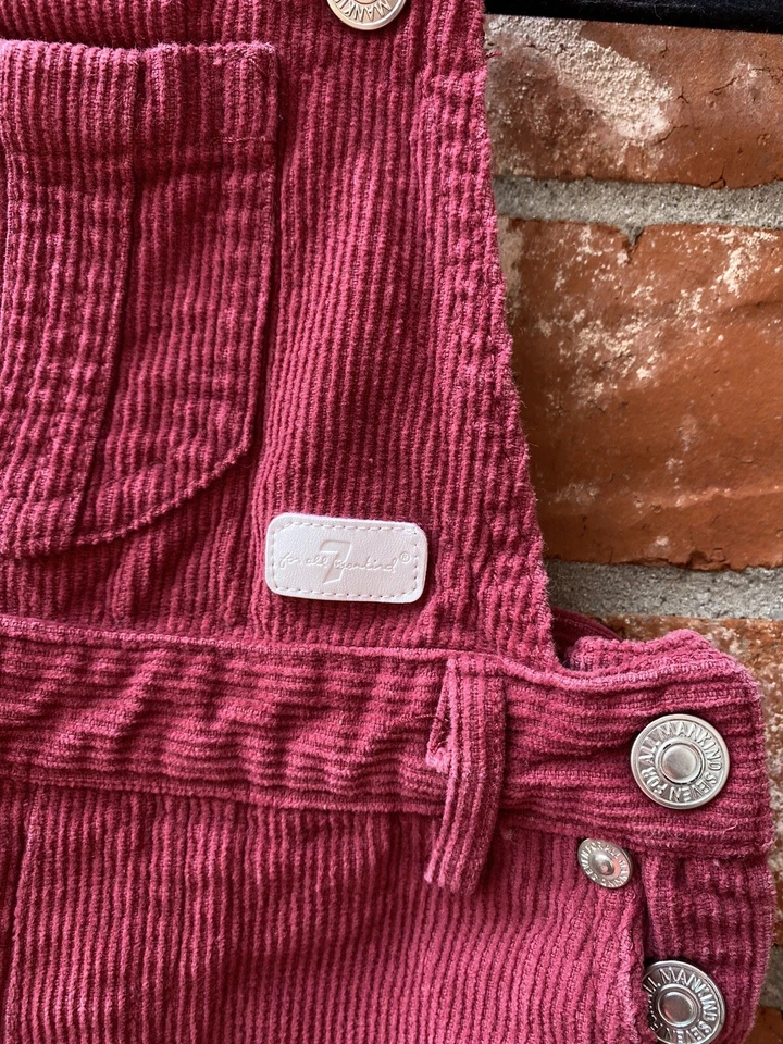 Mono 7 For All Mankind Bebé Niña 12M Borgoña Volantes Curdoroy 7FAM Foto 3 de 4