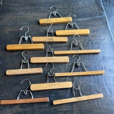 Setwell NevcoHangers wooden pants skirts trousers clamps lot of 11 1930s Vintage