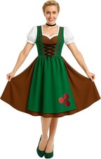 Womens Bavarian Beer Girl Costume S - XL Ladies Lederhosen Dirndl Halloween