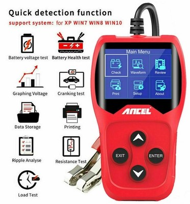 ANCEL BA201 Batterieprüfanalysator 12V 220Ah 2000CCA Last-Start- und Lade-Test