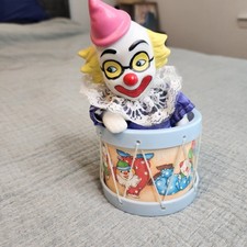 Musical Clown in Drum - Wind Up Clown - Vintage Musical Clown