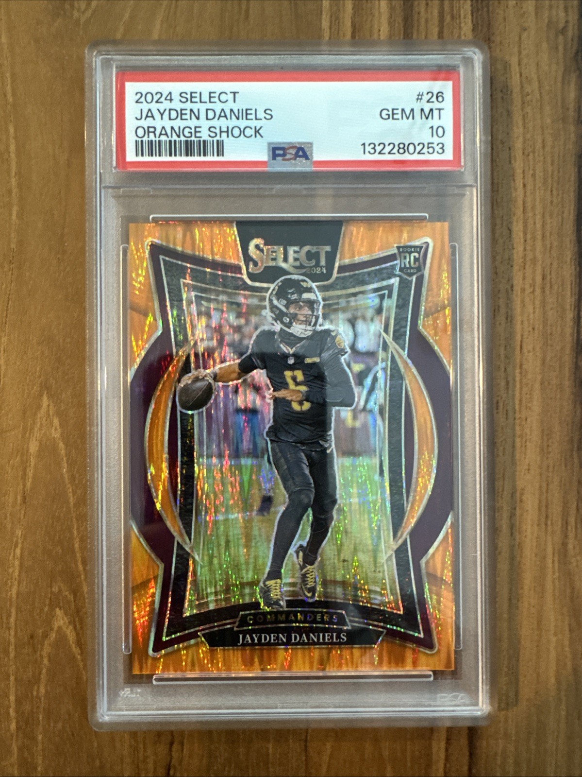 Jayden Daniels 2024 Panini Select Orange Prizm Shock Concourse RC /499 PSA 10
