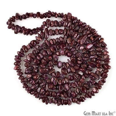 Ruby Gemstone Chip Beads, 100% Natural Gem Strand, Polished, 3-7mm, 34 Inch