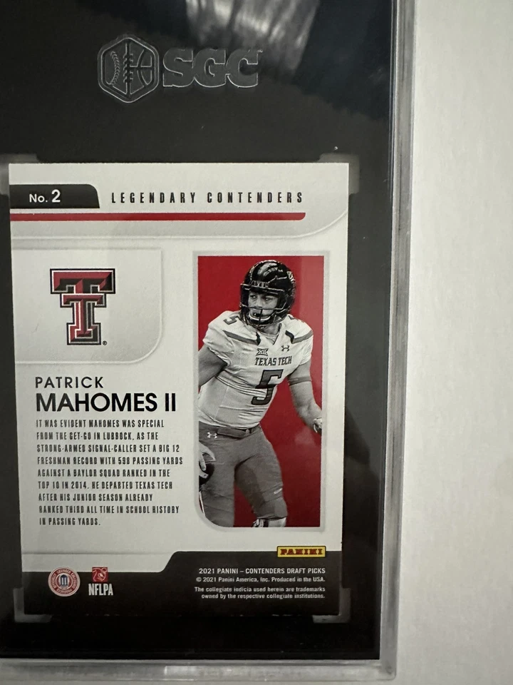 2021 panini contenders d.p. Legendary Contenders #2 Patrick Mahomes II - Image 2 of 2