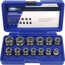 s Impact Bolt & Nut Remover Set, Stripped Bolt Extractor Set, Cr-Mo Extractio...