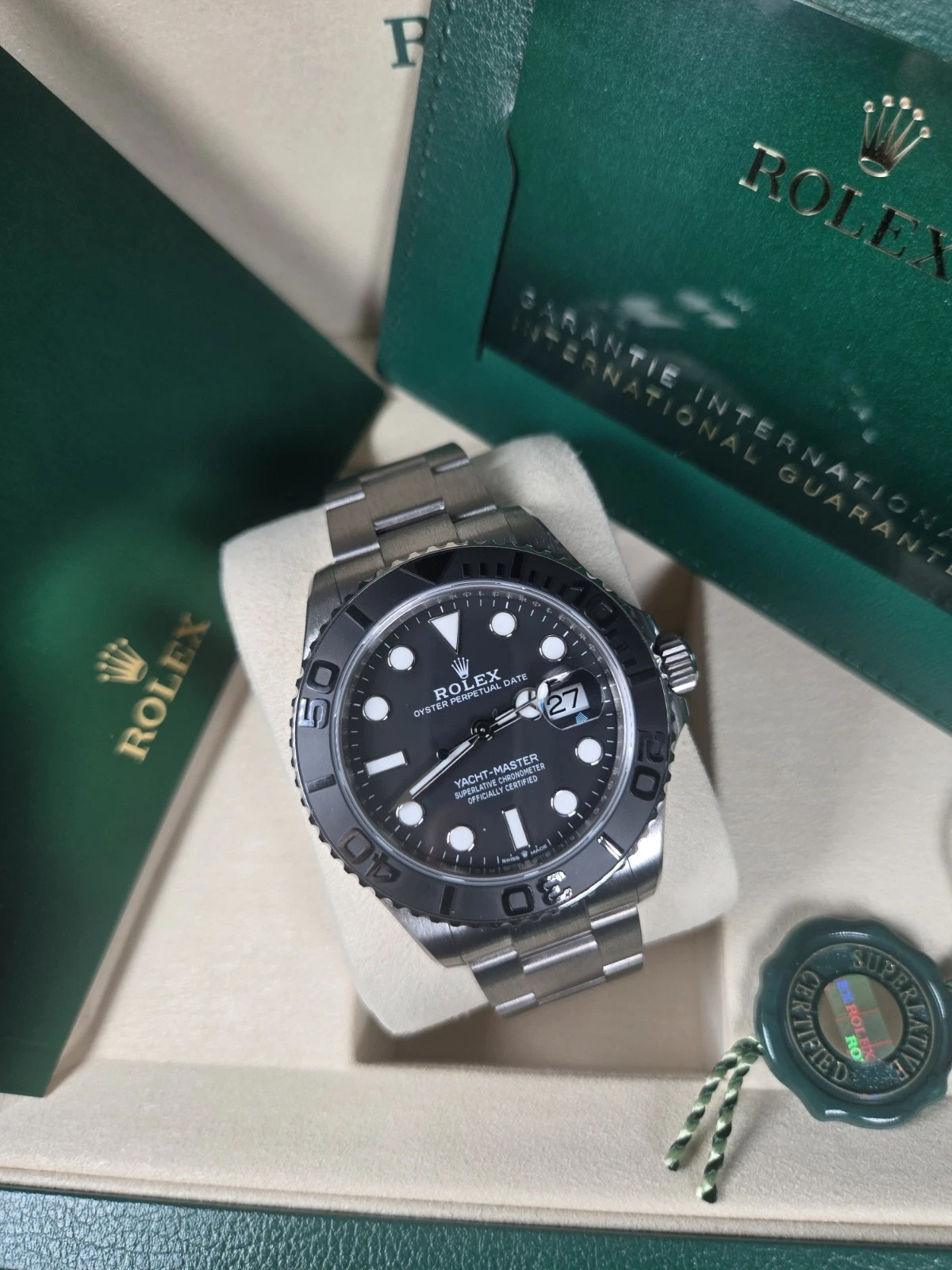 NEW 2025 PAPERS Rolex Yacht-Master TITANIUM Black Ceramic 42mm 226627 B+P