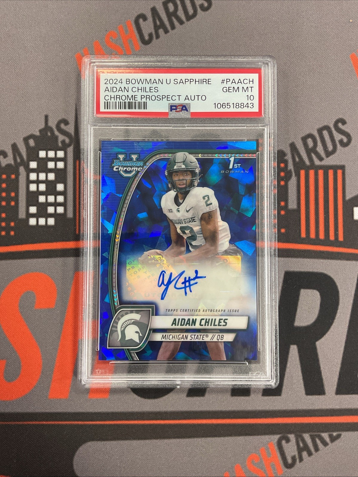 2024 Bowman U Chrome Sapphire Edition Prospect Aidan Chiles PSA 10 GEM MT Auto