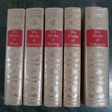 Black’s Readers Service The Works Of Vintage Books Lot Of 5 Gilded Book Decor