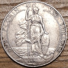 1906 King Edward VII Florin 11.2 grams Sterling Silver Great Condition