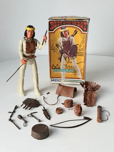 Vintage Marx Johnny West Best Of The West Movable Apache GERONIMO w/Box + Acces.