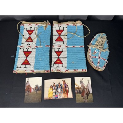 #ad Sioux? Lakota? Native American Beaded Moccasin amp; Leggings $899.00