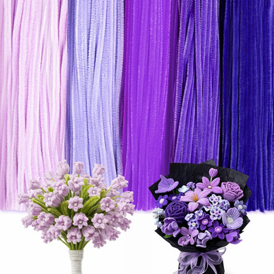 500 Pcs Pipe Cleaners for DIY Flower Bouquets, Chenille Stems for Graduation Bou