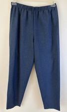 Women's Blue Heathered Pull-On Casual Pants Trousers Elastic Waist