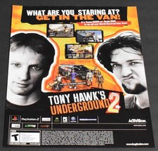 2004 Print Ad PlayStation 2 Video Game Tony Hawk's Underground 2 Skateboard Art