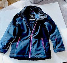 Kamik Youth Girl's Winter Coat Blue w/pink trim Size 6, Warm and Stylish