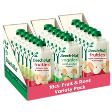 18 Pack 3.5 OZ Baby Food Variety Pack Pouches Fruit Root Veggie Purees