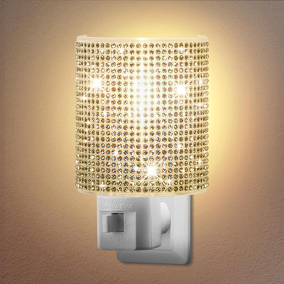 Crystal Night Light Plug-in with Swivel Plug Bling Decorative LED Bedroom