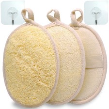 2 Pack Natural Loofah Bath Exfoliation Body Scrubber Shower Sponge Beige